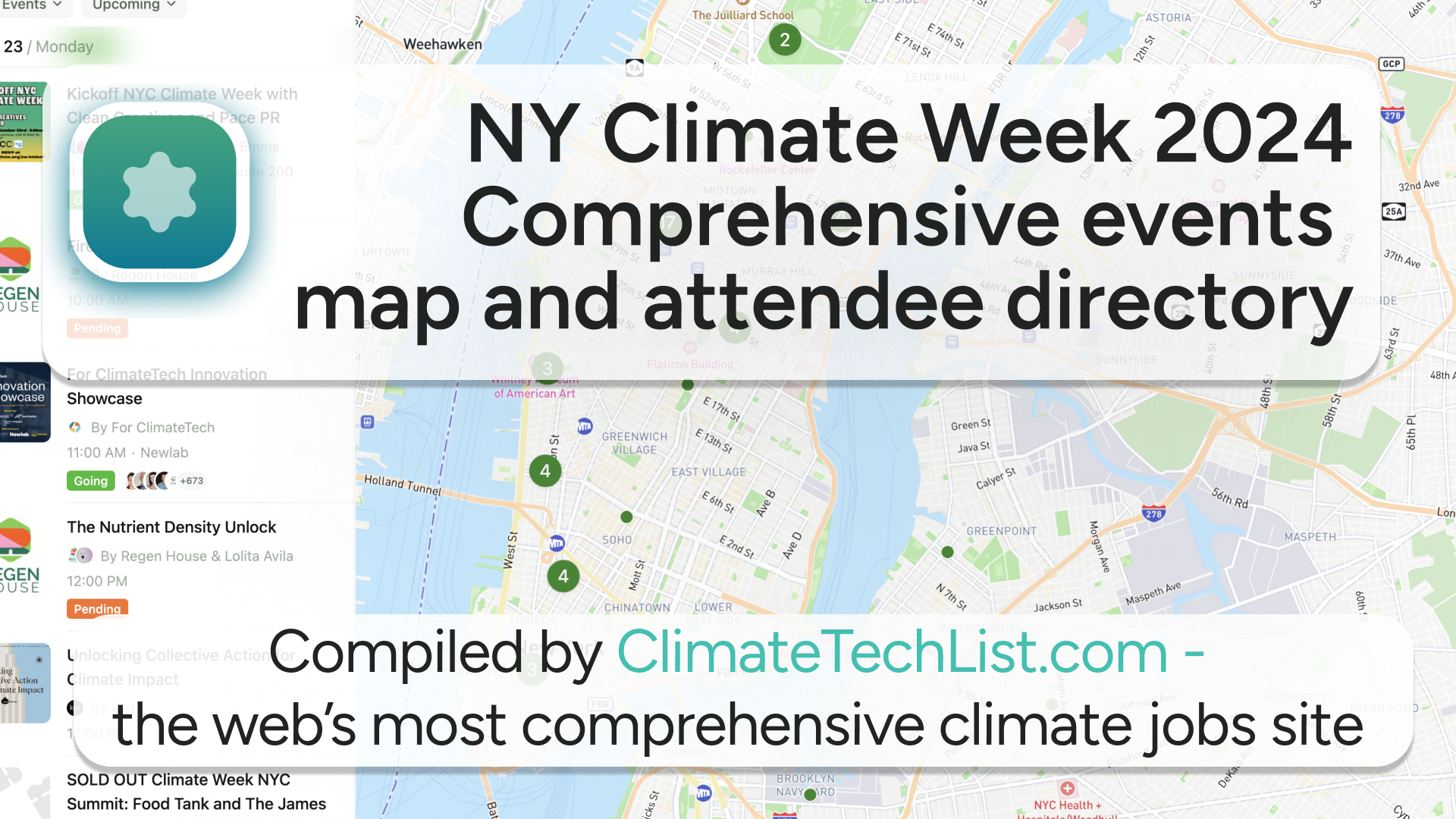 New York Climate Week 2024 attendee directory and events calendar/map